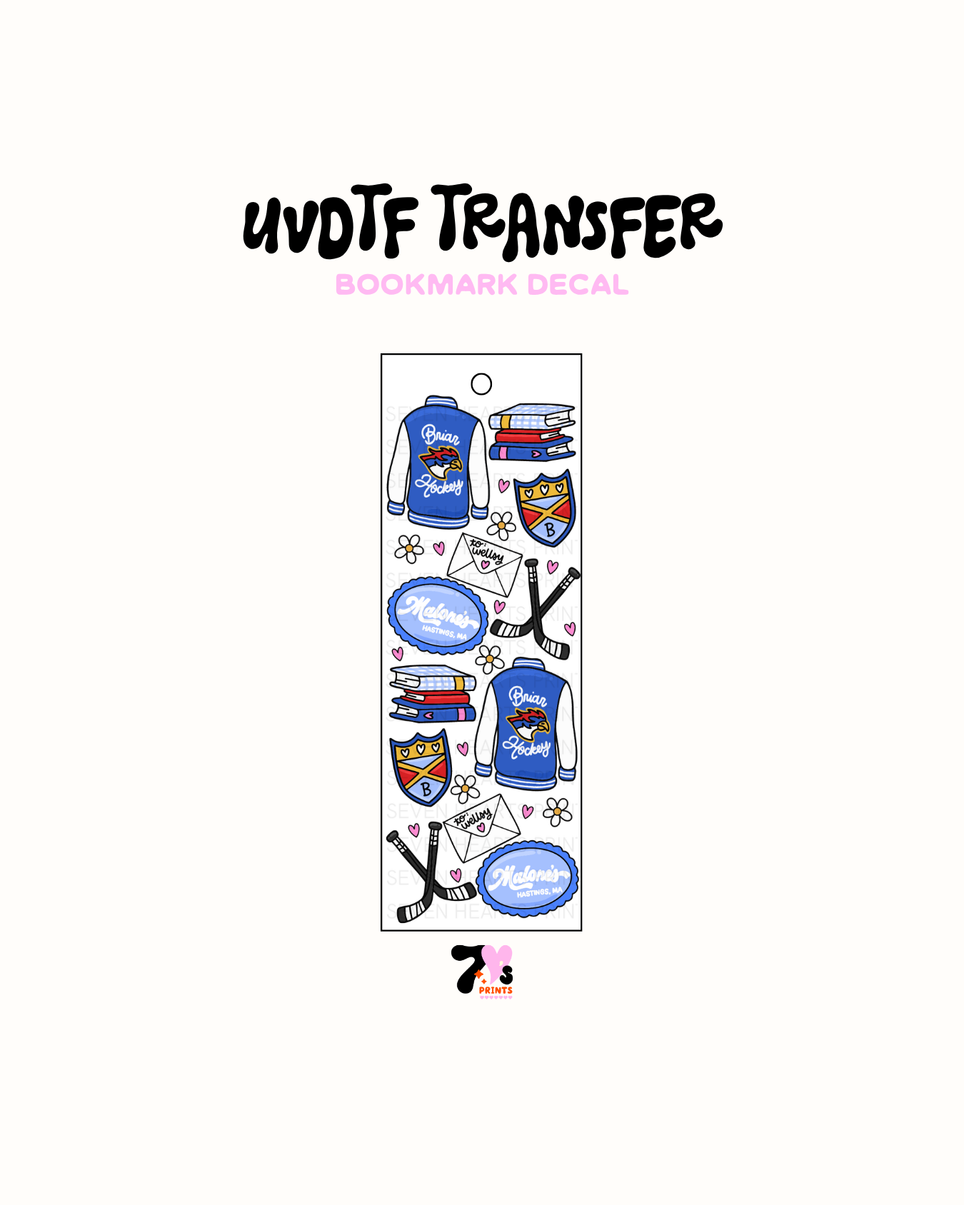 Hockey Romance - UVDTF Bookmark Decal