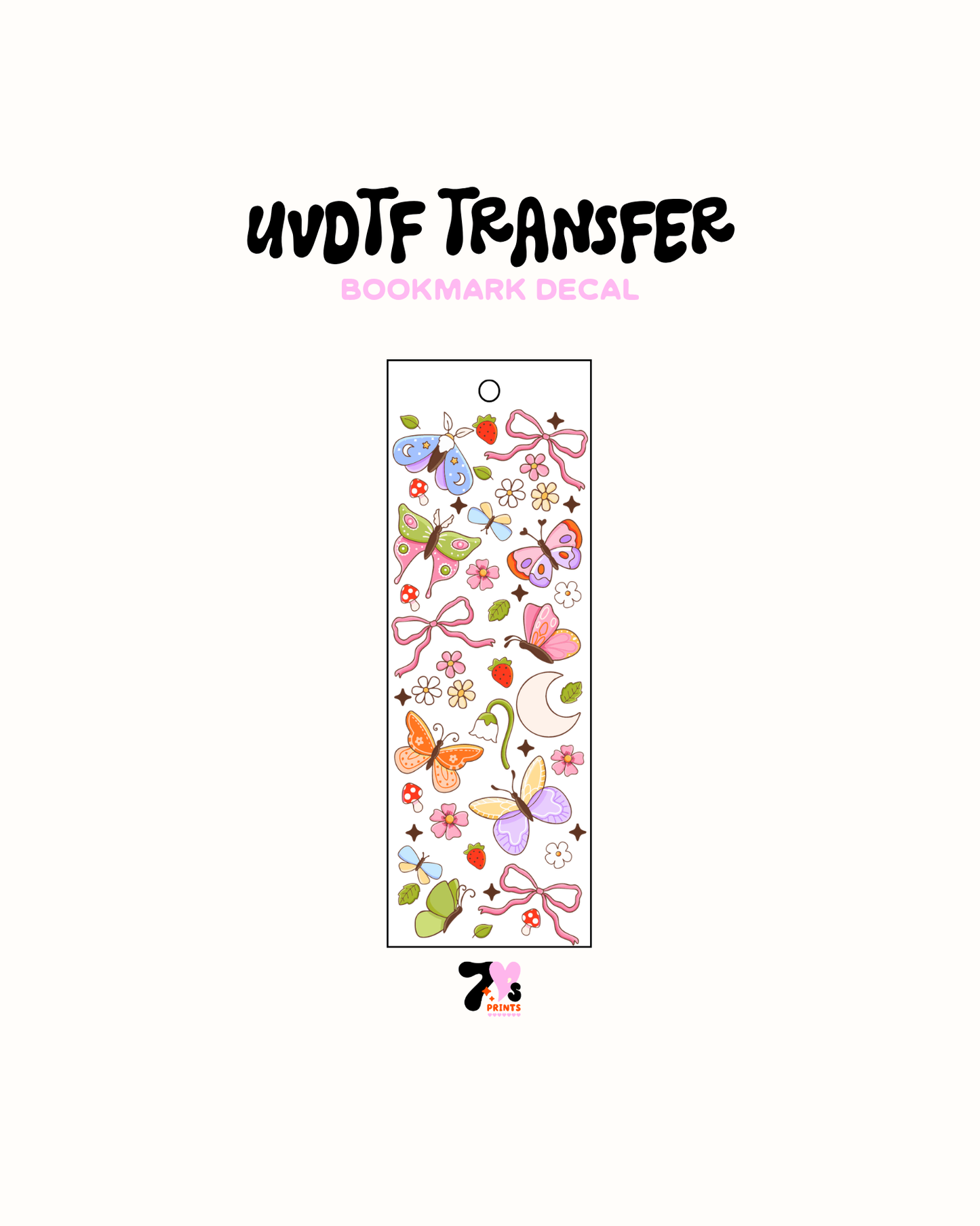 Cute Spring Butterflies - UVDTF Bookmark Decal