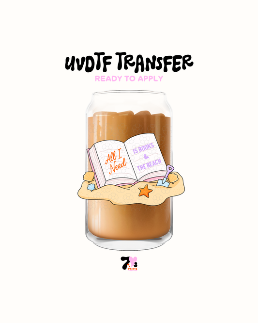 All want is books and the beach - UVDTF Decal