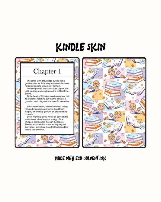 Lizzie and books - Kindle Skin