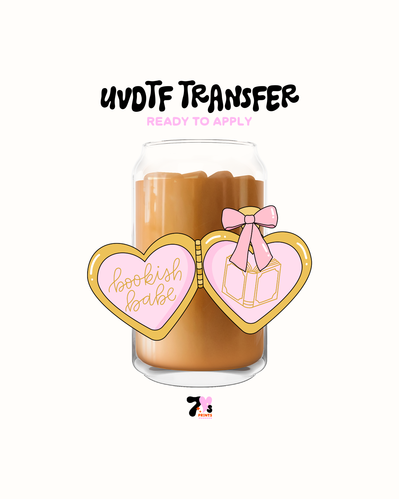 Bookish babe hearts- UVDTF Decal