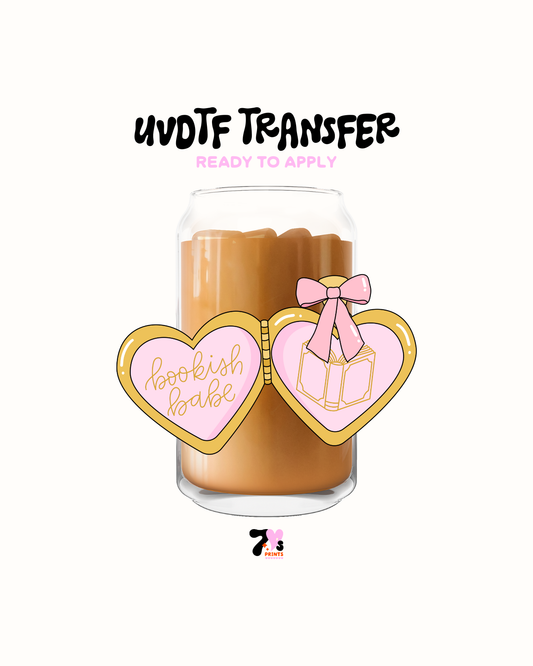 Bookish babe hearts- UVDTF Decal