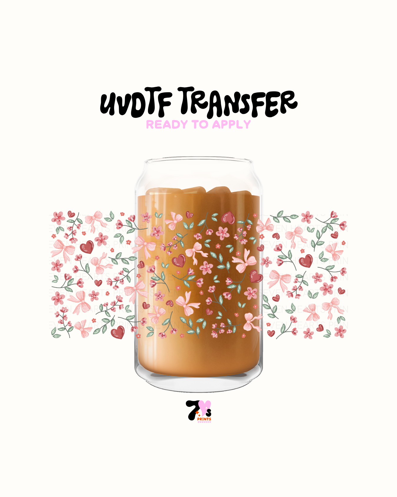 Cute flowers with pink bows - UVDTF Wrap