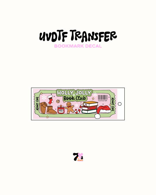Holly Jolly Book Club - UVDTF Bookmark Decal