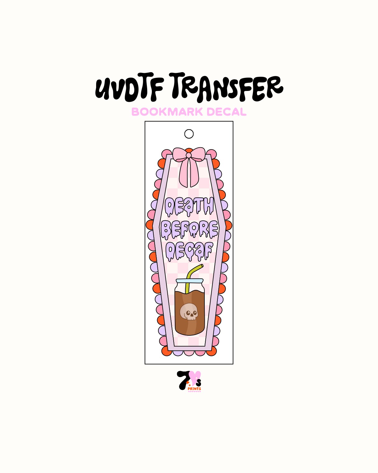 Death before decaf - UVDTF Bookmark Decal
