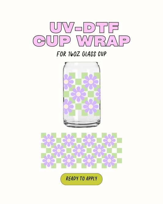 Checkered Flower - UV DTF