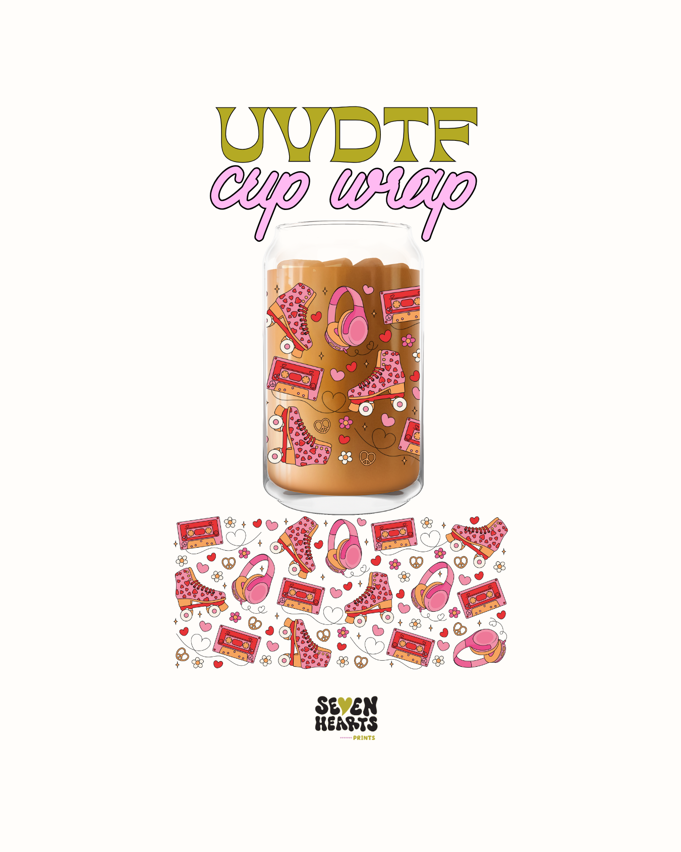 Skating headphones valentines - UVDTF