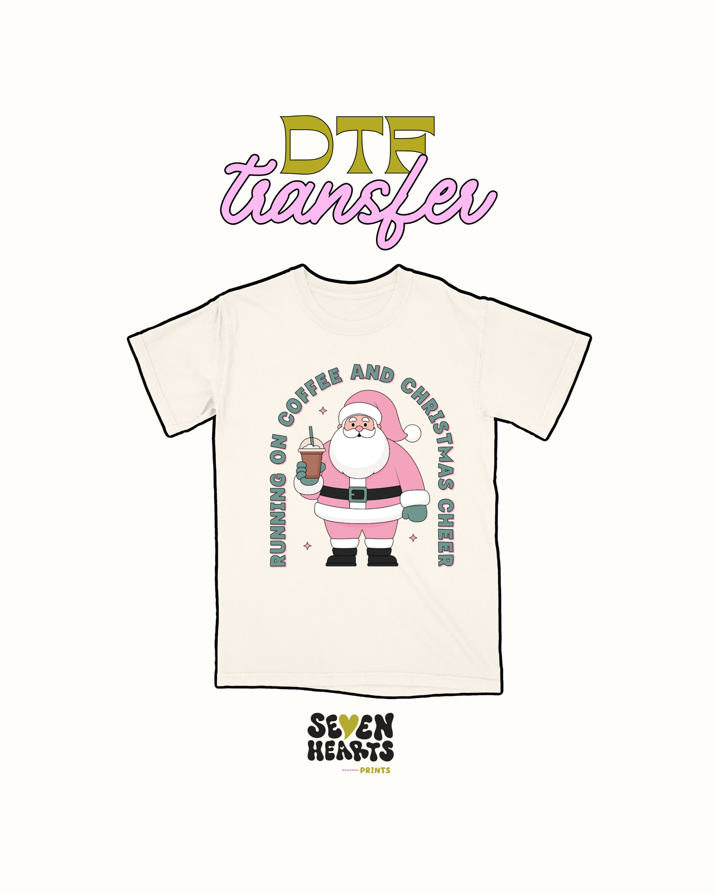 running on coffee and xmas cheer  - DTF Transfer