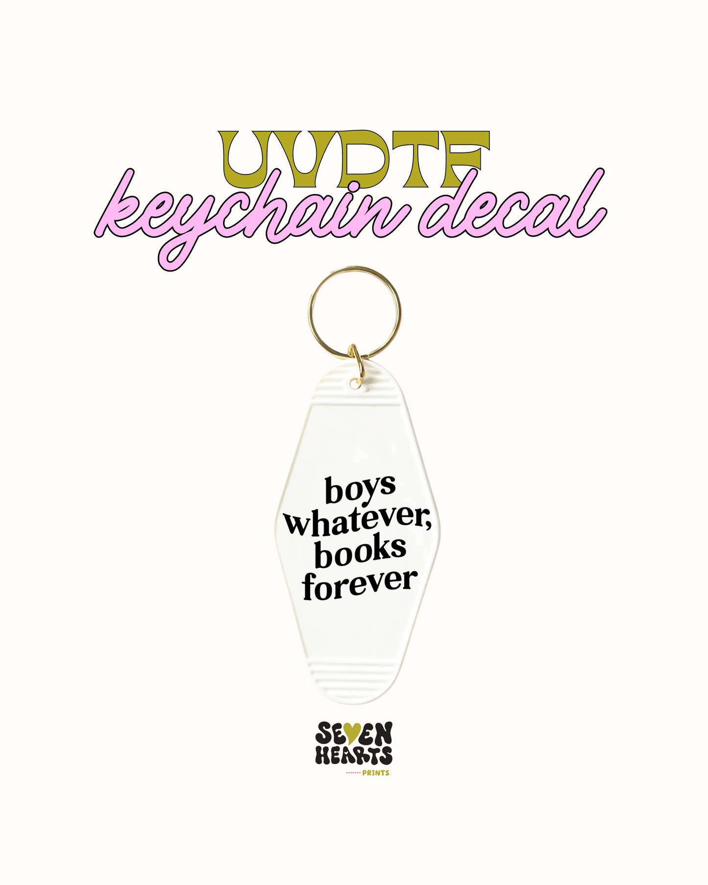 Boys whatever books forever - Keychain Decal Set of 5 UVDTF