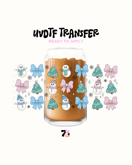 Snow men and Bows - UVDTF Wraps