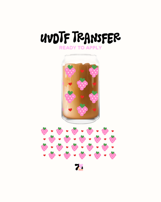 Strawberries hearts - UVDTF Wrap