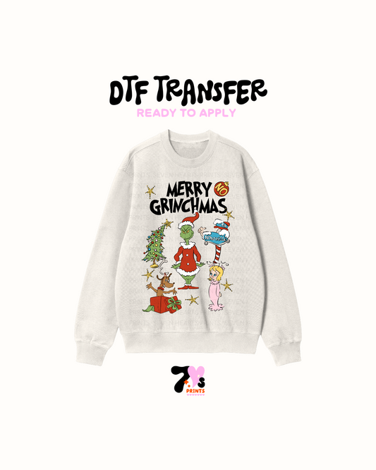Merry grinch's mas black- DTF Transfers