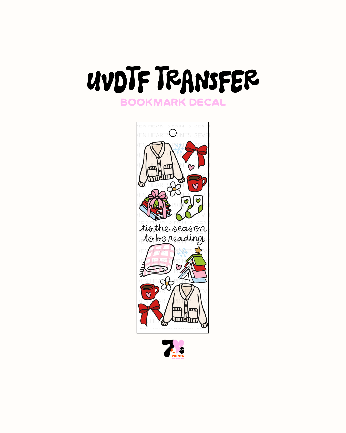 Tis the season to be reading - UVDTF Bookmark Decal