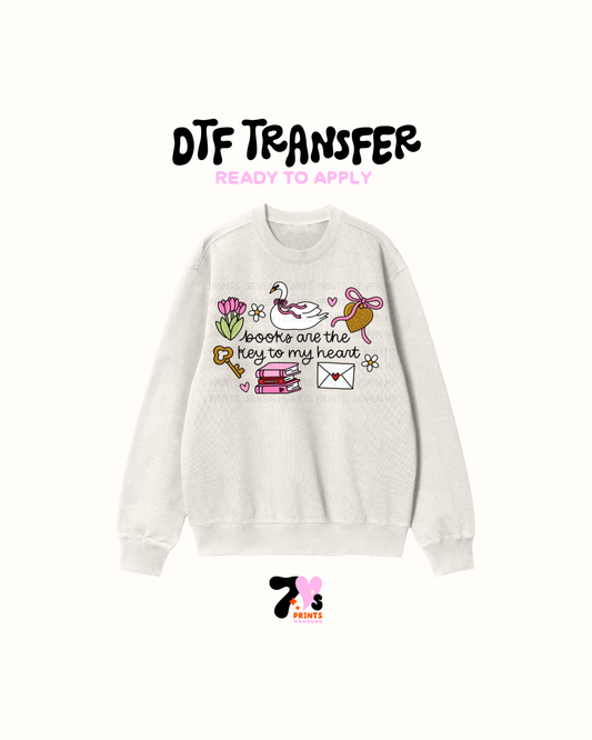 Books are the key to my heart -  DTF Transfers