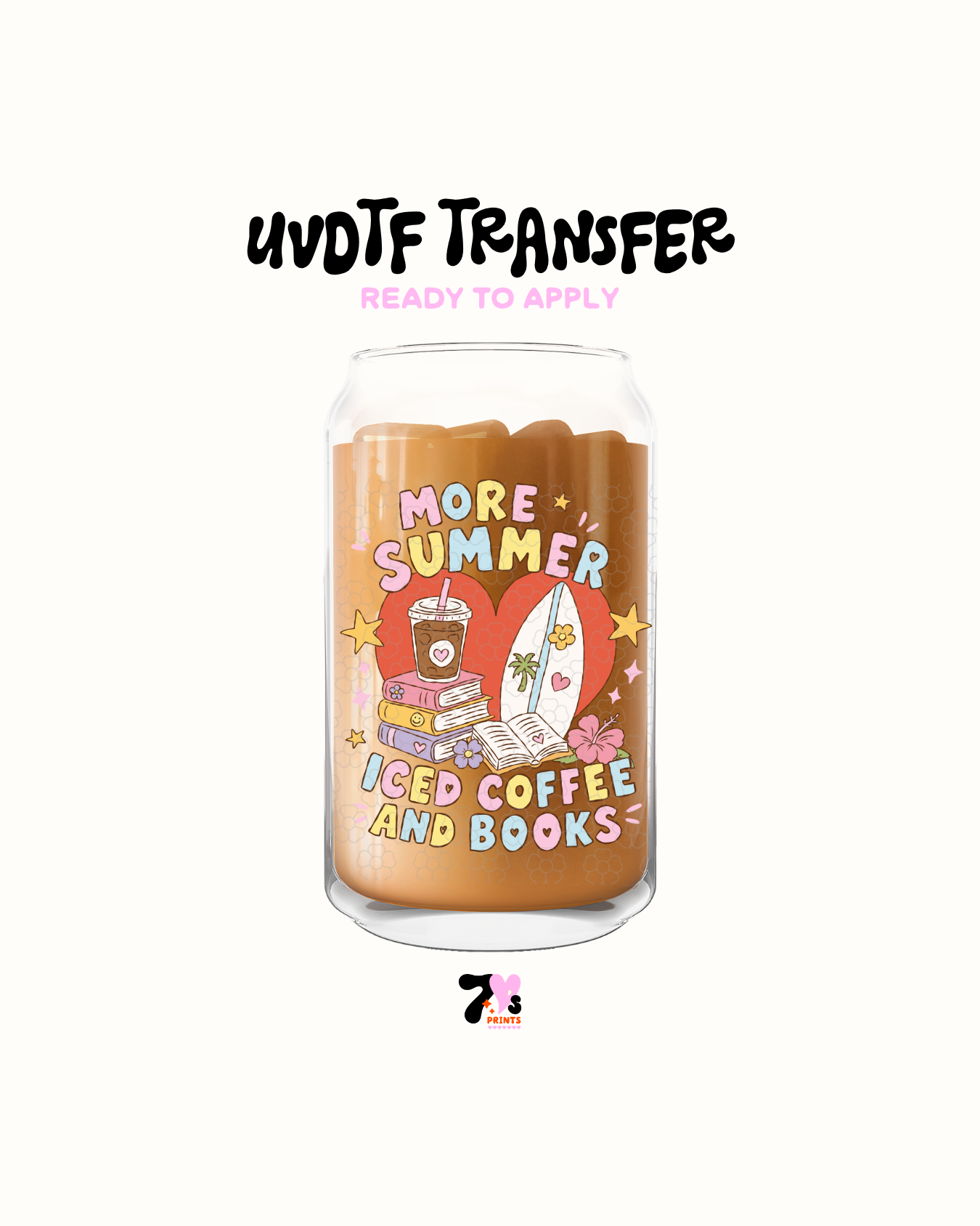 More summer iced coffee and books - UVDTF Decal