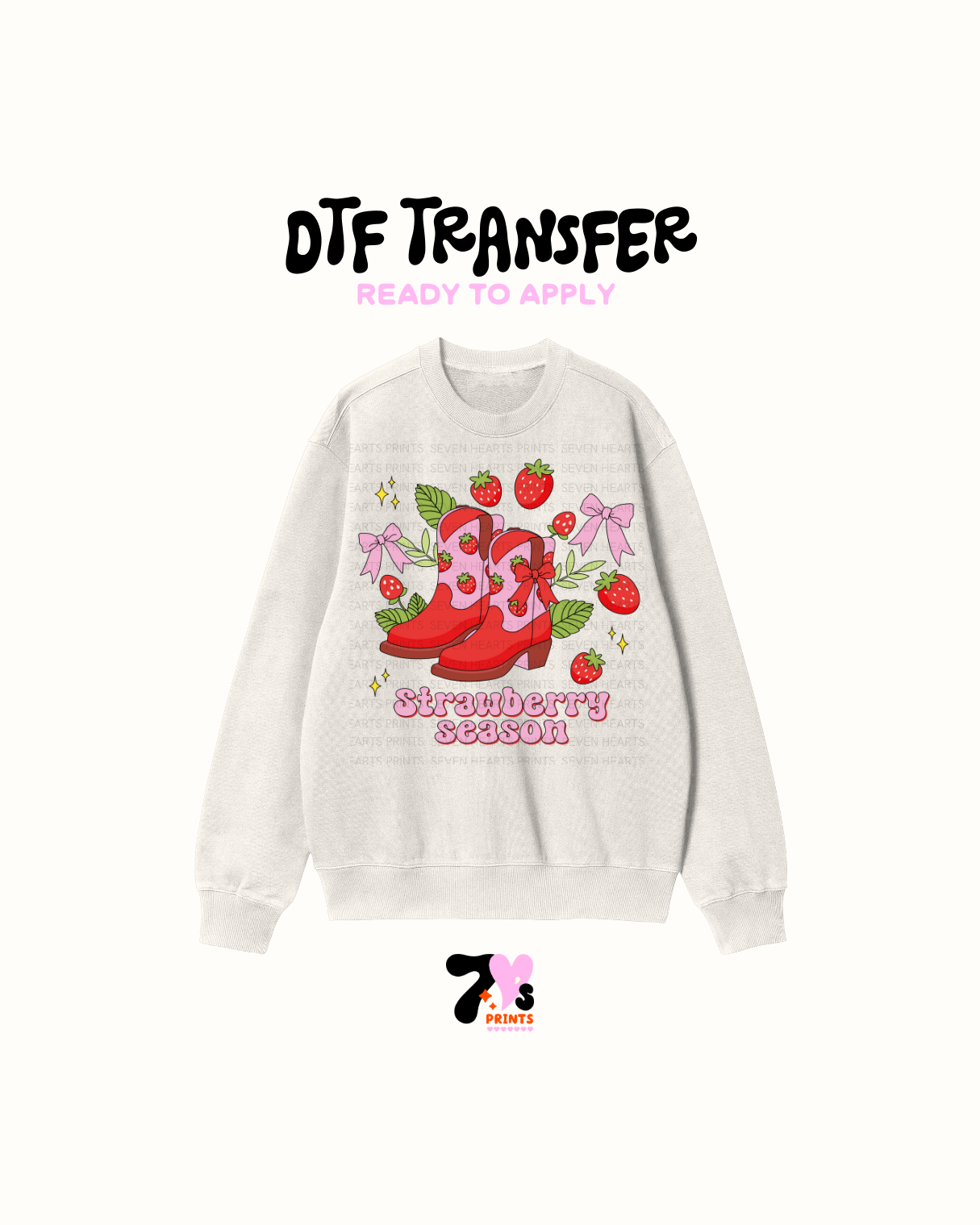 Strawberry season boots DTF Transfers
