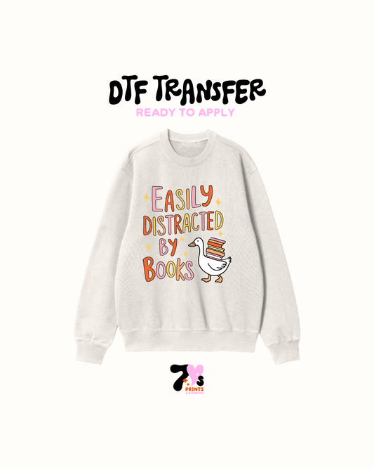 Easily distracted by books - DTF Transfer