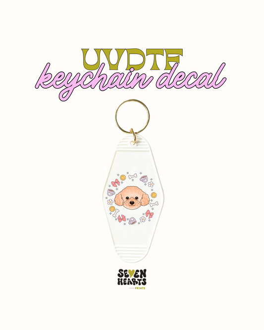 Light brown oodle dog  - Keychain Decal Set of 5 UVDTF