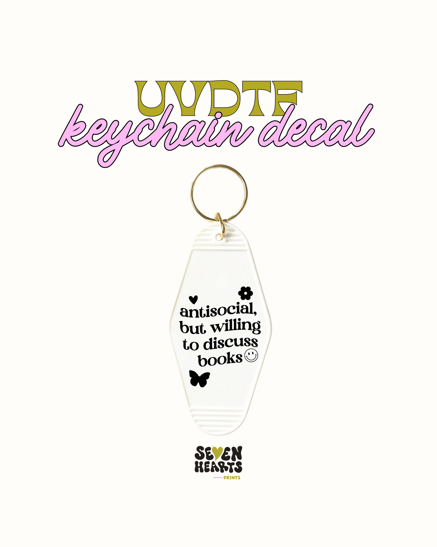 Antisocial But willing to discuss - Keychain Decal Set of 5 UVDTF