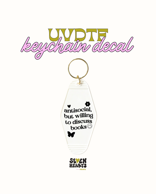 Antisocial But willing to discuss - Keychain Decal Set of 5 UVDTF