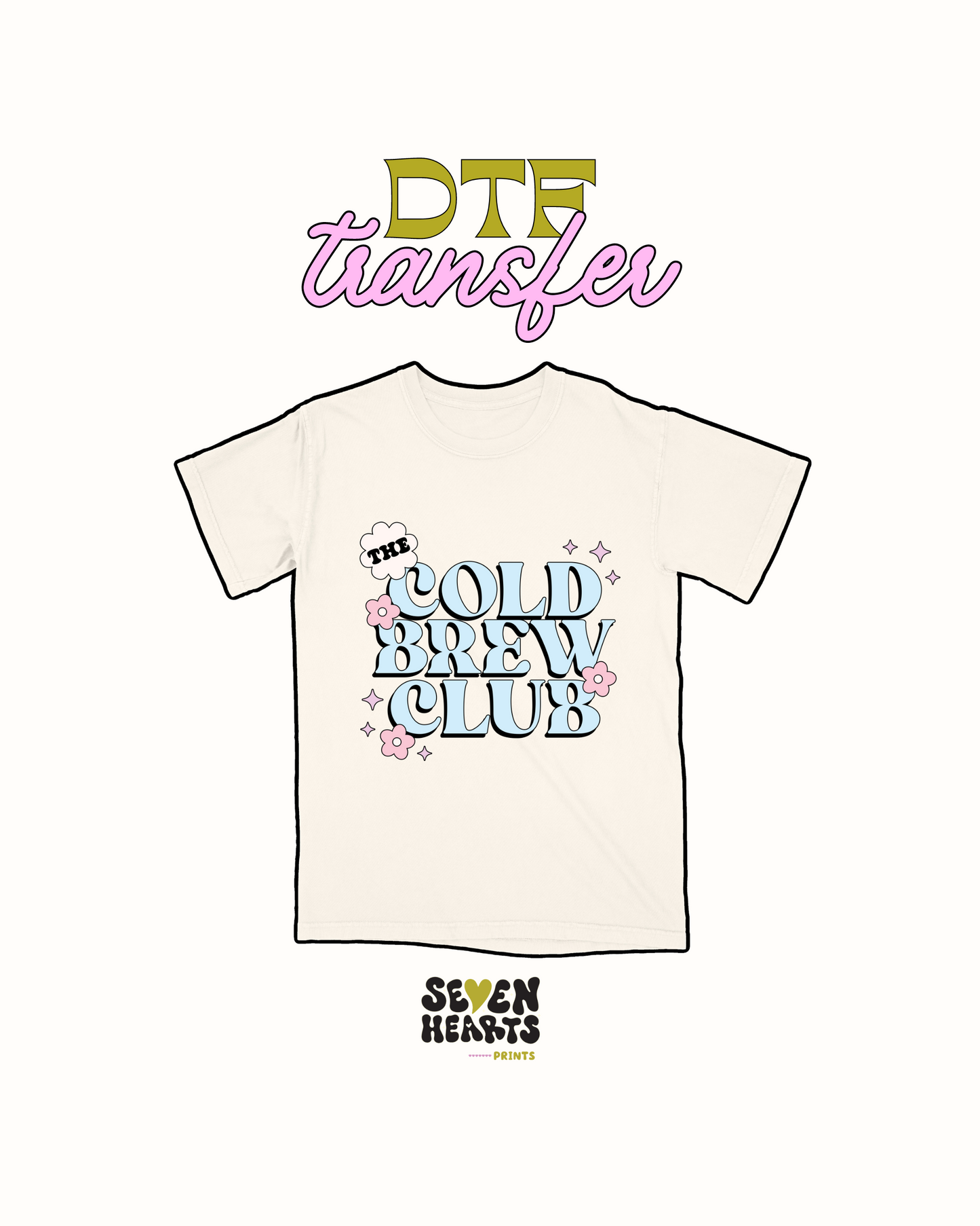 coffee club light blue - DTF Transfer