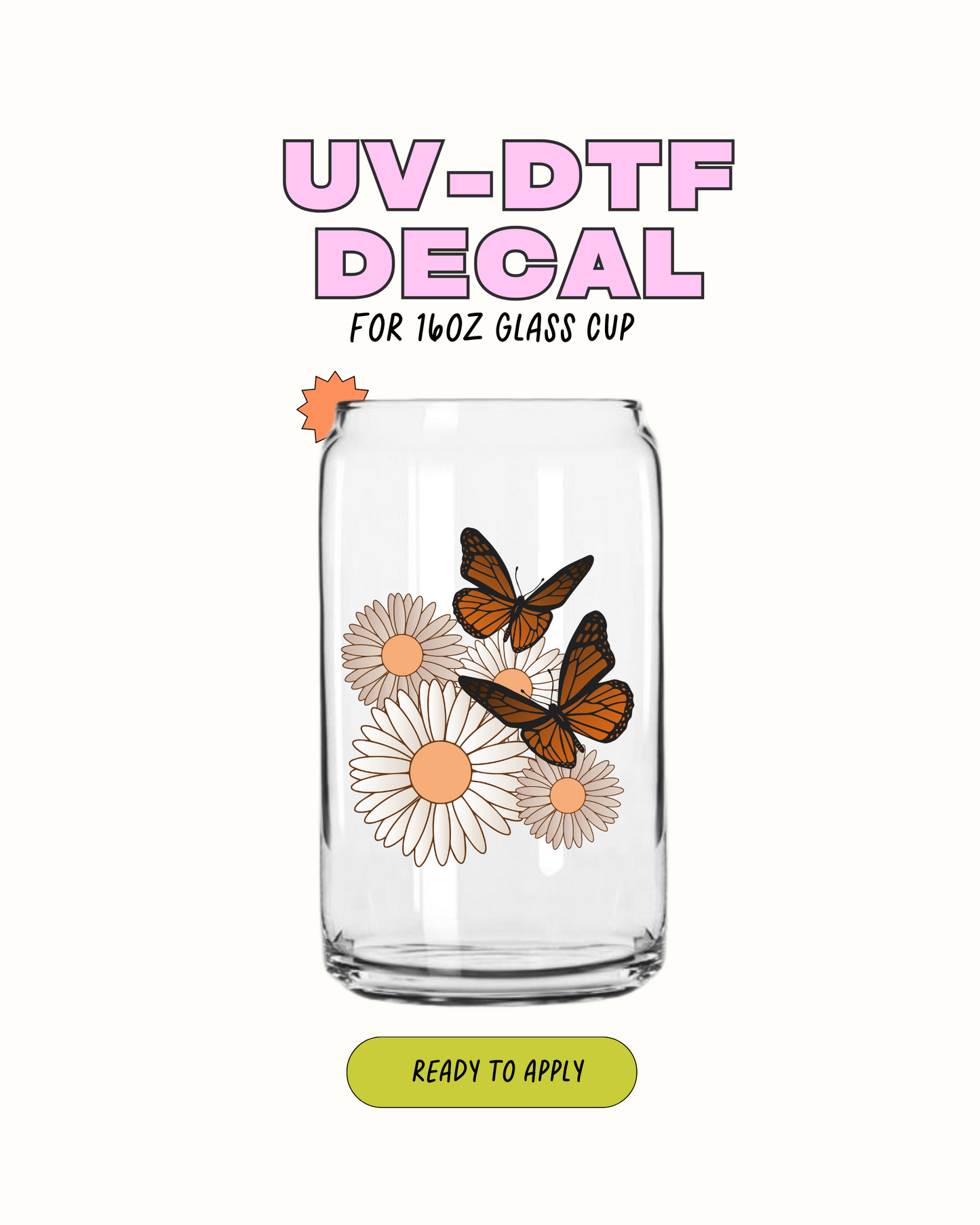 Butterflies and flowers - UVDTF