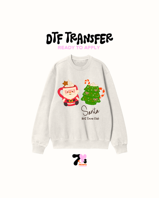 Santa Hot Cocoa Club - DTF Transfers