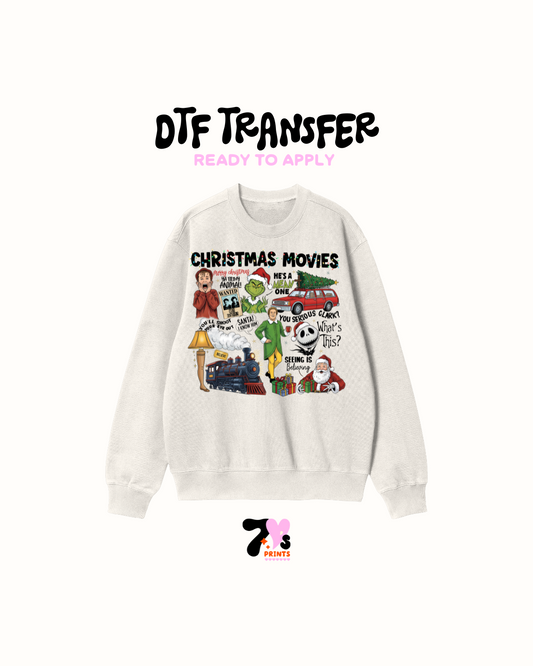 Xmas Movies- DTF Transfers