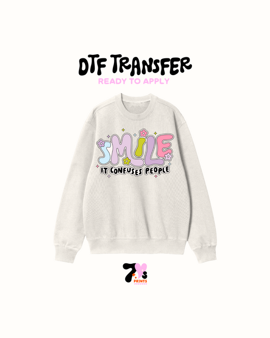 Smile blue S- DTF Transfer