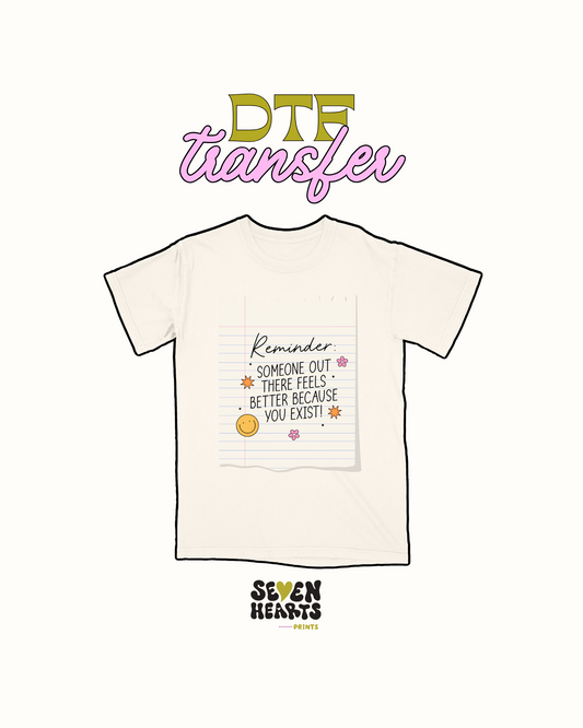 Reminder - DTF Transfer