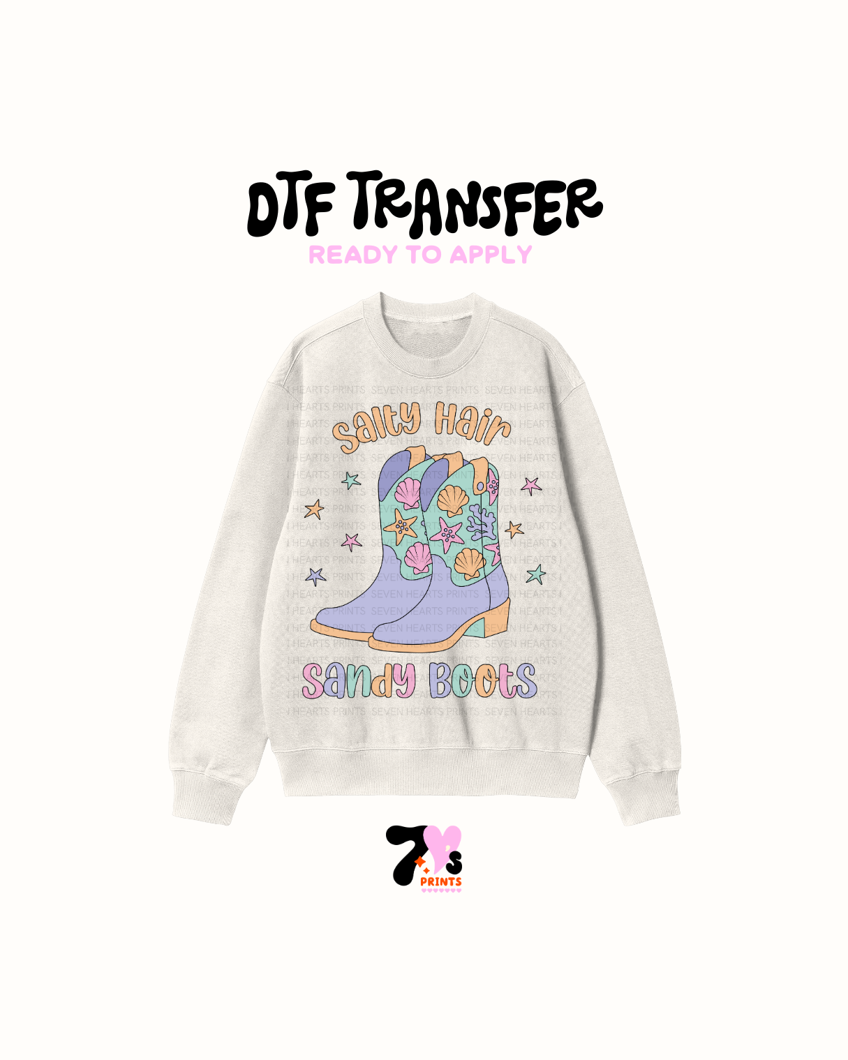 Salty hair sandy boots - DTF Transfers