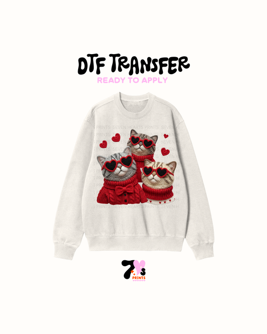 Cute Valentine Cat - DTF Transfers