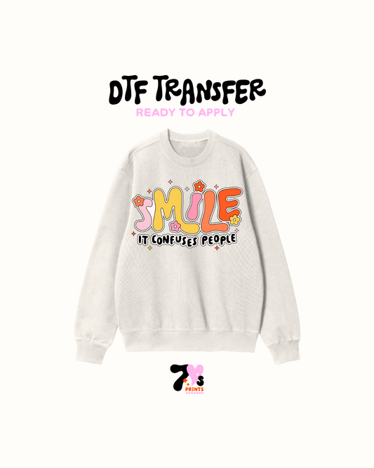 Smile pink S- DTF Transfer