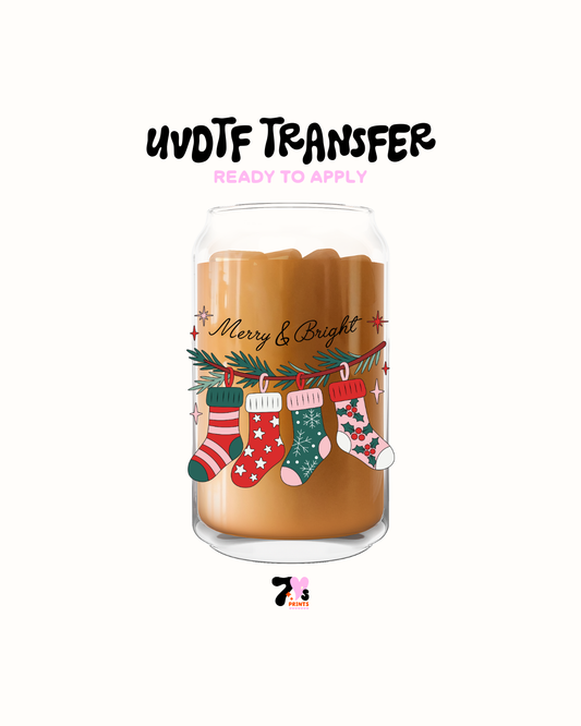 Merry and Bright - UVDTF Decal
