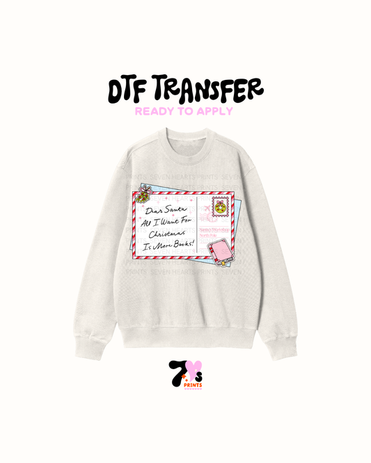 Xmas is more books - DTF Transfers