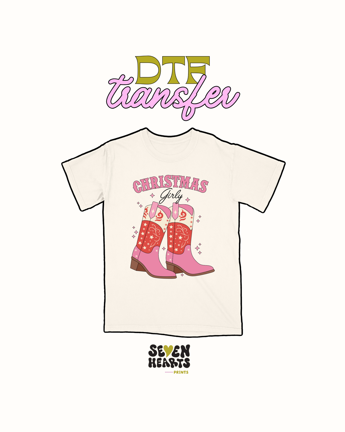 xmas girly boots - DTF Transfer