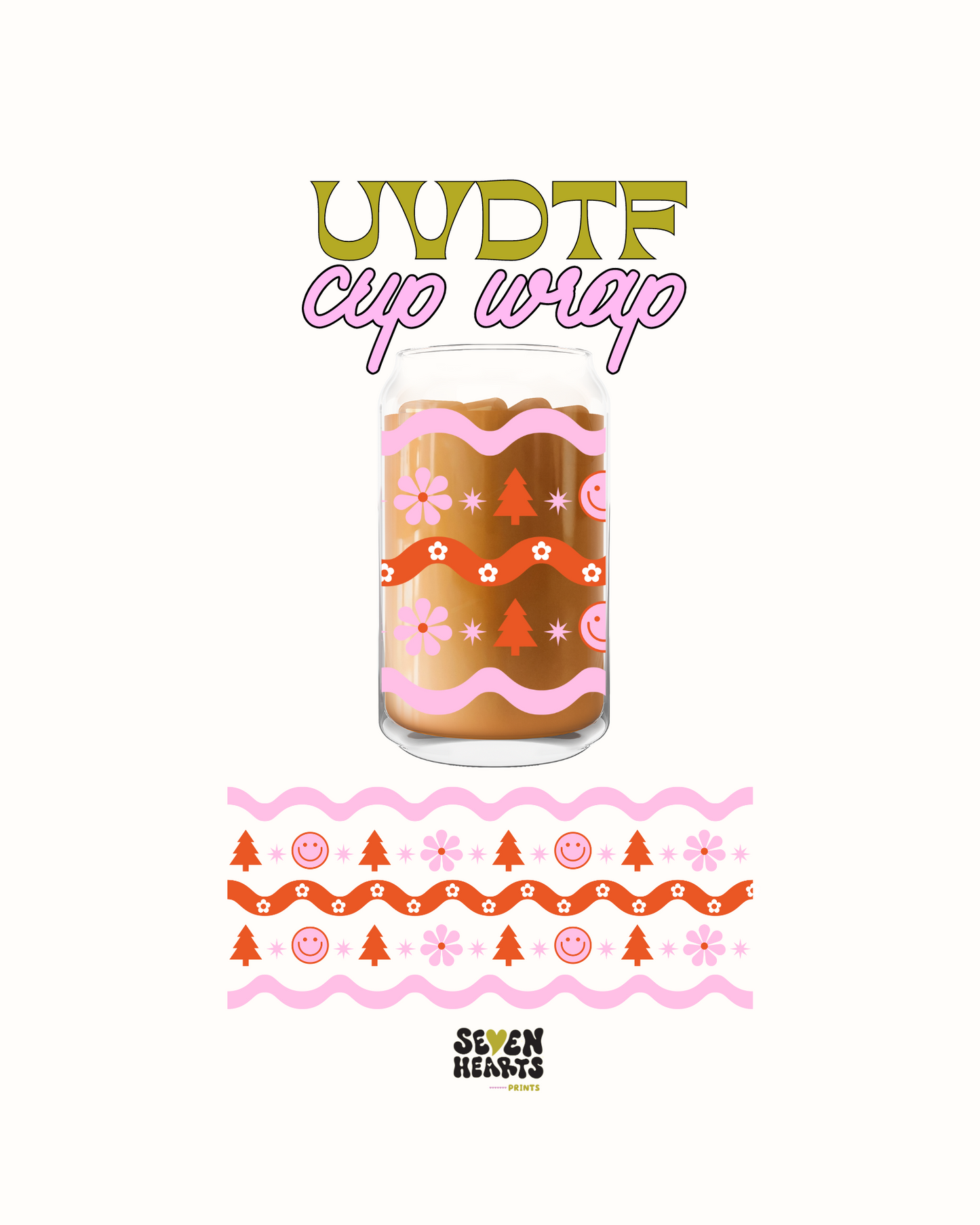 Holiday waves - UVDTF Cup Wrap