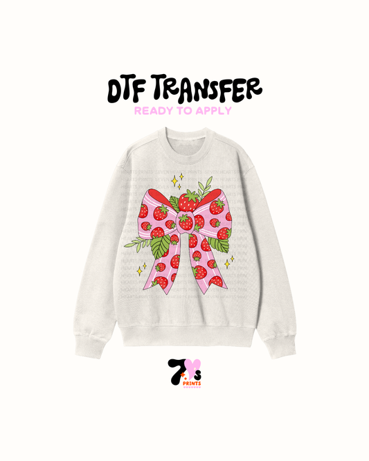 Strawberry bow DTF Transfers