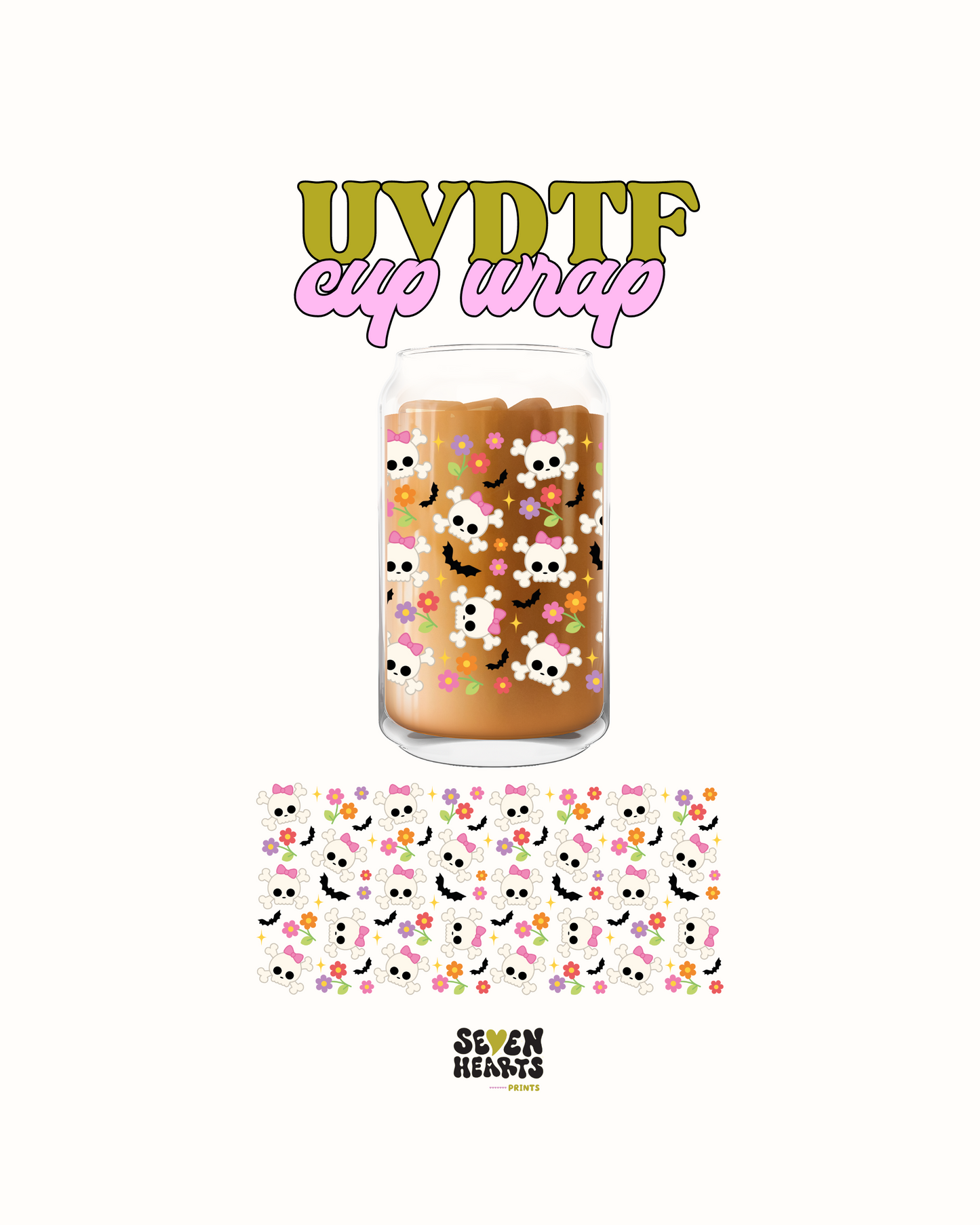 Calaveras y flores - UV DTF