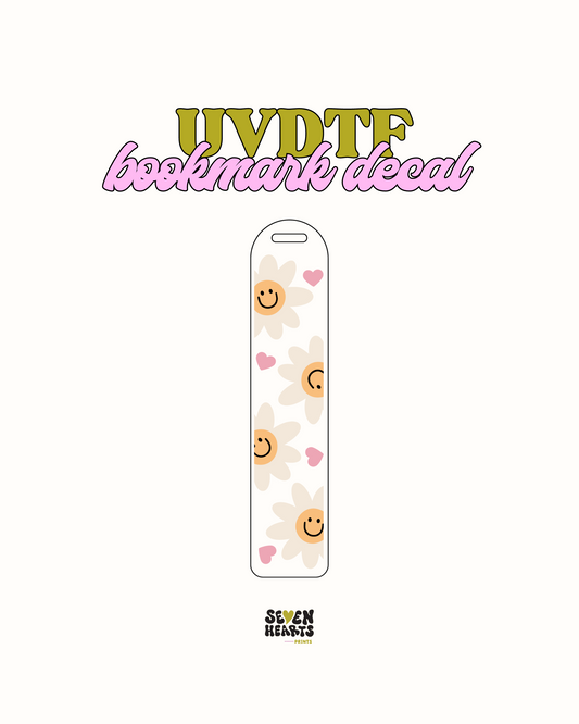 Smiley flowers - UVDTF Bookmark Decal