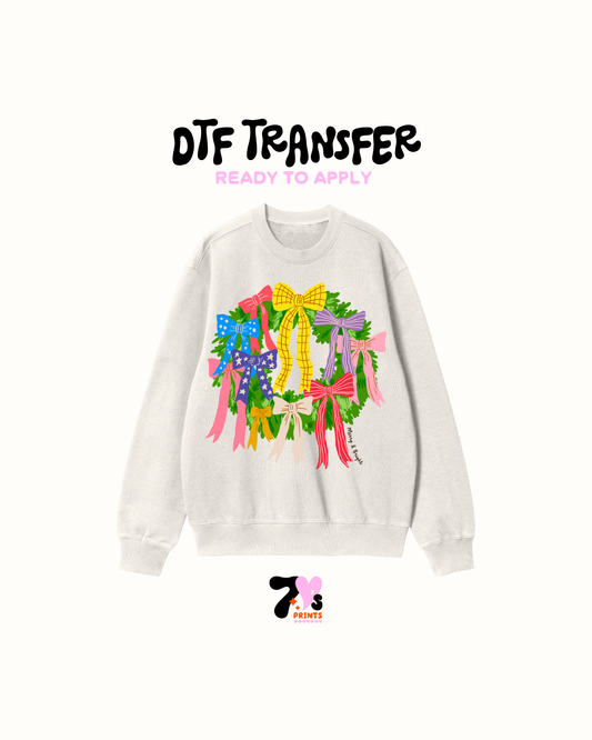 Wreath with bows - DTF Transfers