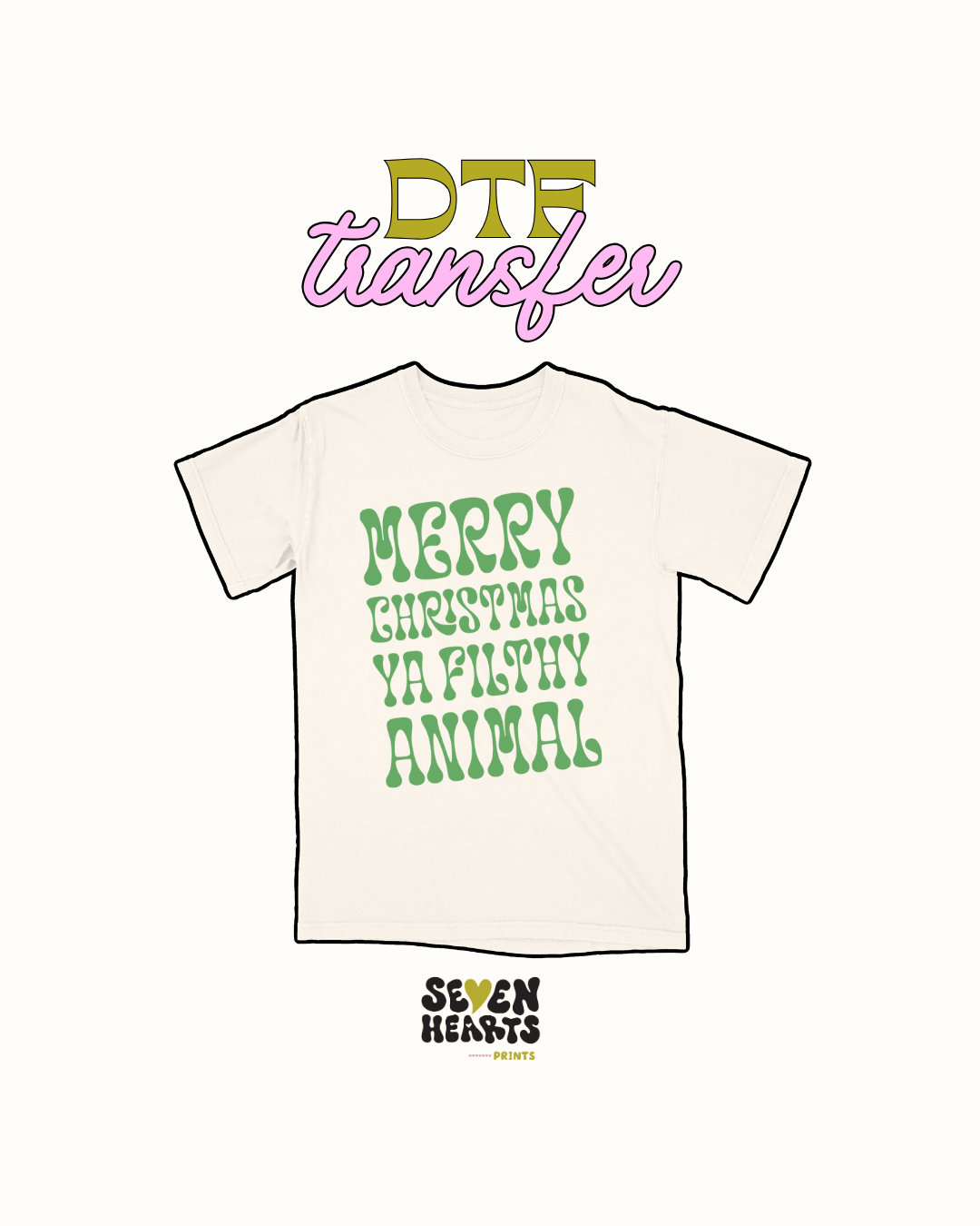 merry xmas you filthy animal green - DTF Transfers