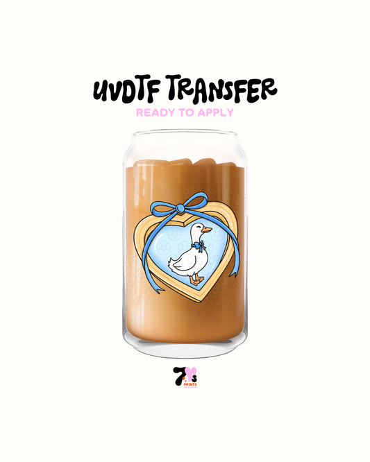 Blue goose heart frame - UVDTF Decal