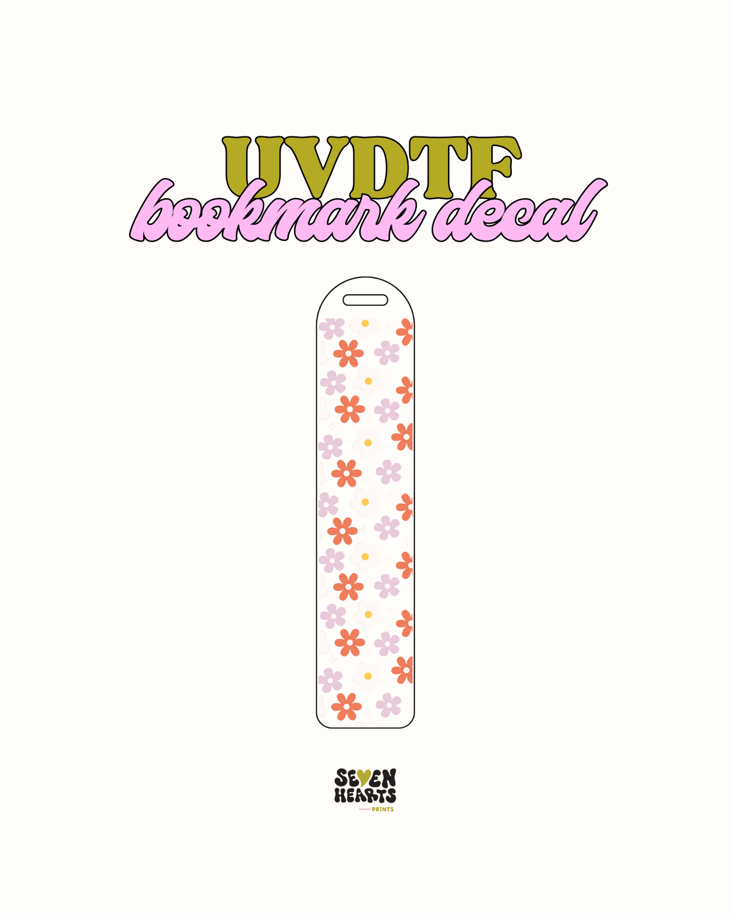 Cute flowers - UVDTF Bookmark Decal