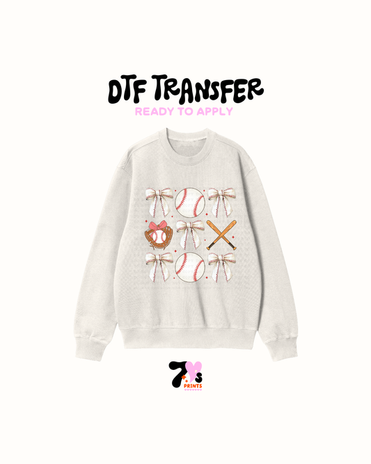 Softball and bows - DTF Transfer