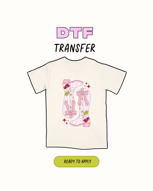 Botas vaqueras rosas - DTF Transfer