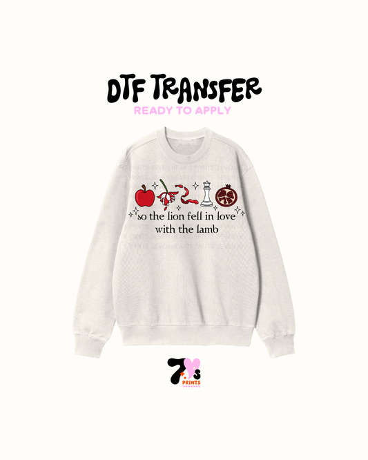 So the lion fell in love with the lamb - DTF Transfers