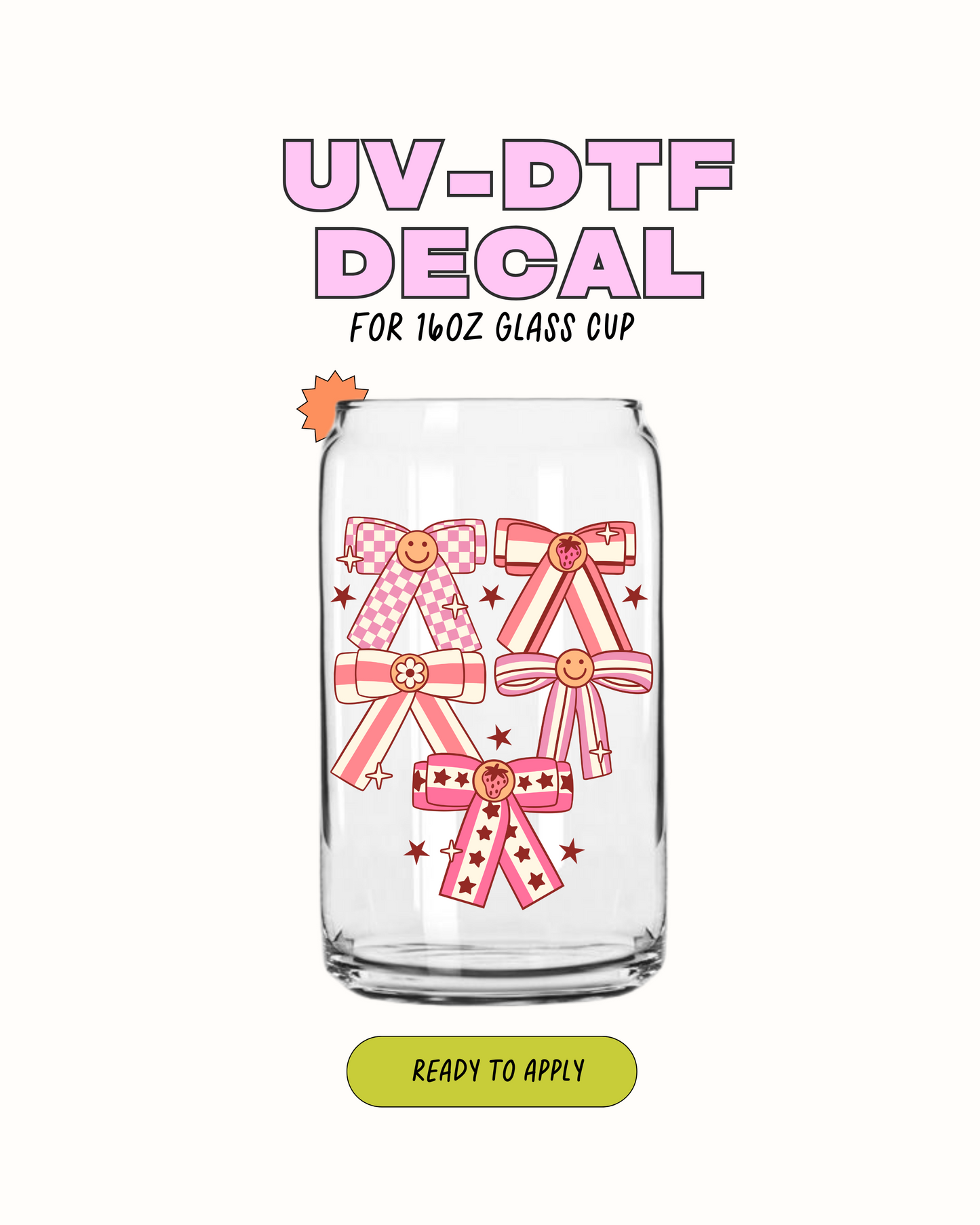 Cute Little bows - UVDTF Decal