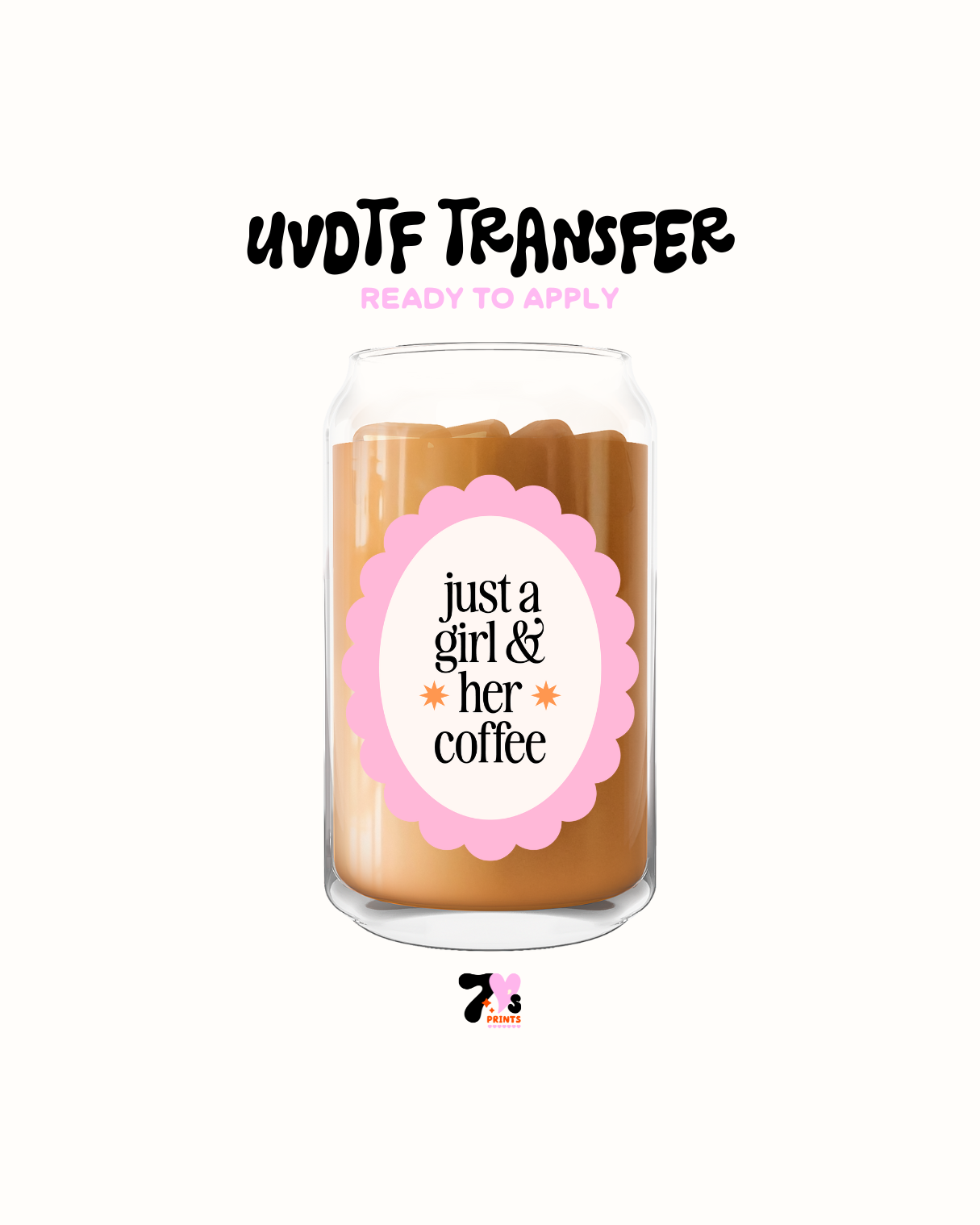 Just girl and her coffee pink- UVDTF Decal