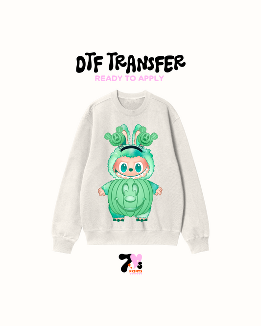 Green labubu mouse DTF Transfers